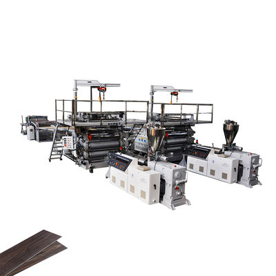 comprar Cadena de producción compuesta plástica de la hoja de la piedra de la máquina de Extrusioni de la hoja del suelo del proceso estadístico online manufacture