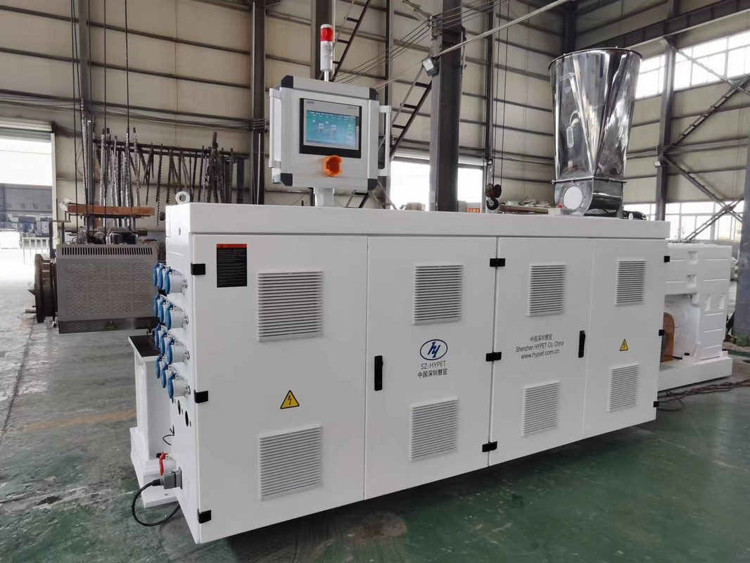 Fabricado en China UPVC CPVC OPVC PVC extrusora paralela de doble tornillo HYPS92/28 con alta capacidad de salida y menos potencia