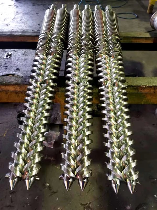Extrusor de plástico con doble tornillo y cañón / tornillo y cañón bimetal para extrusores de doble tornillo