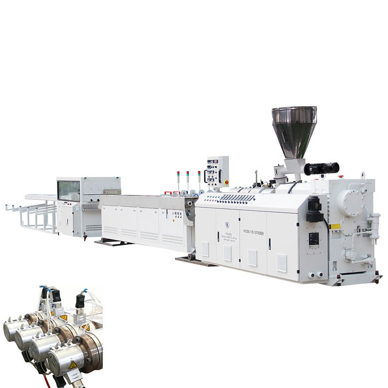 Máquina 16m m - 32m m de la protuberancia del tubo de la cadena de producción del tubo del PVC/PVC en 4 estaciones